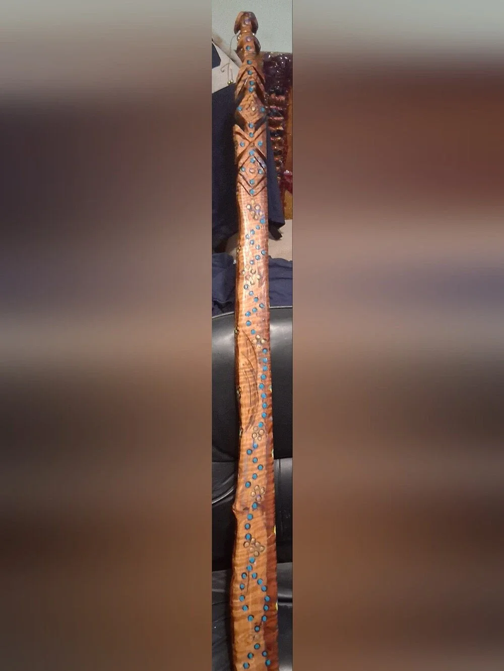 Reptile Habitat Decorative Branch - Brown with Blue Accents